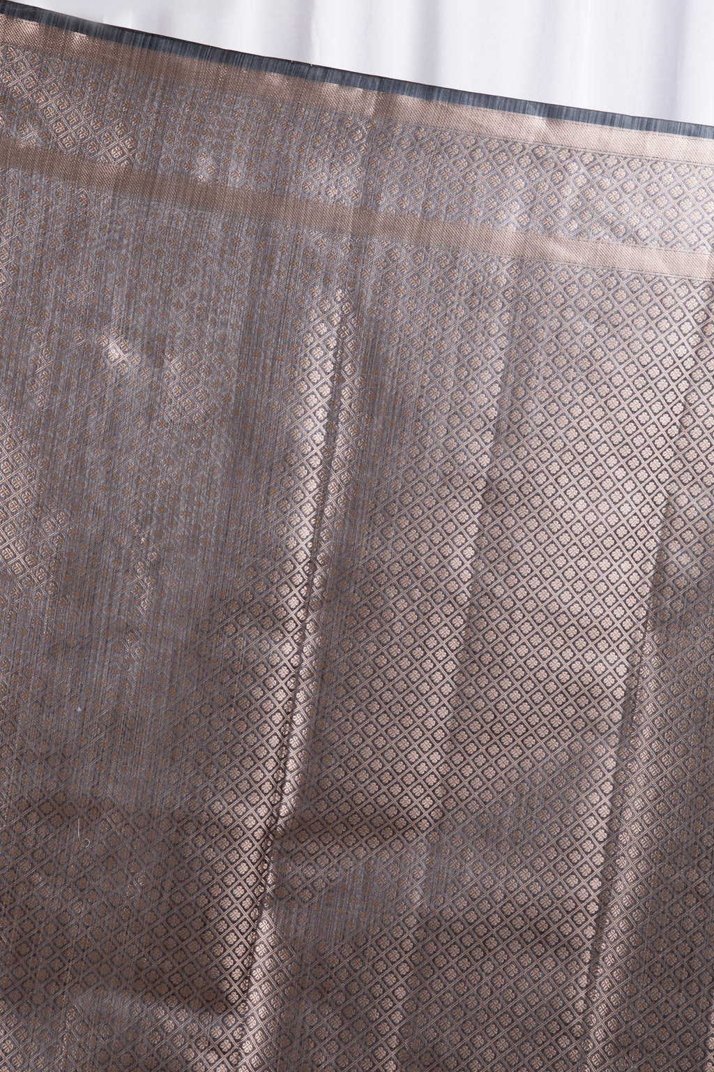 Grey semi tussar benarasi saree with tulip design
