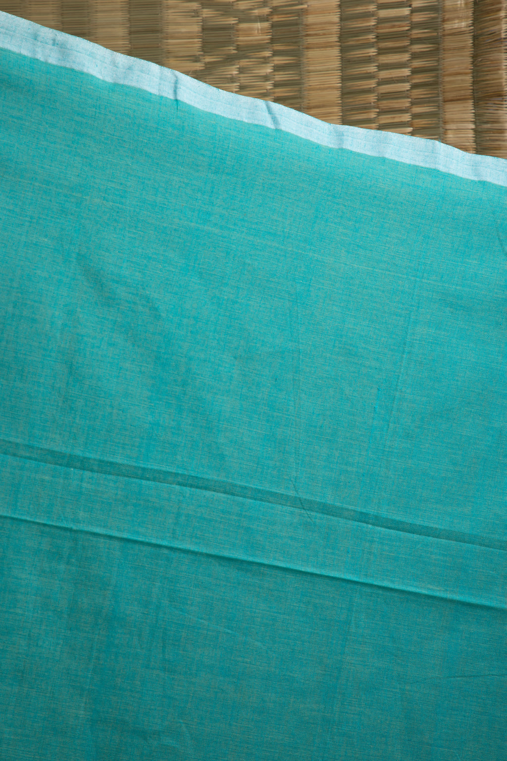 Teal handloom cotton saree