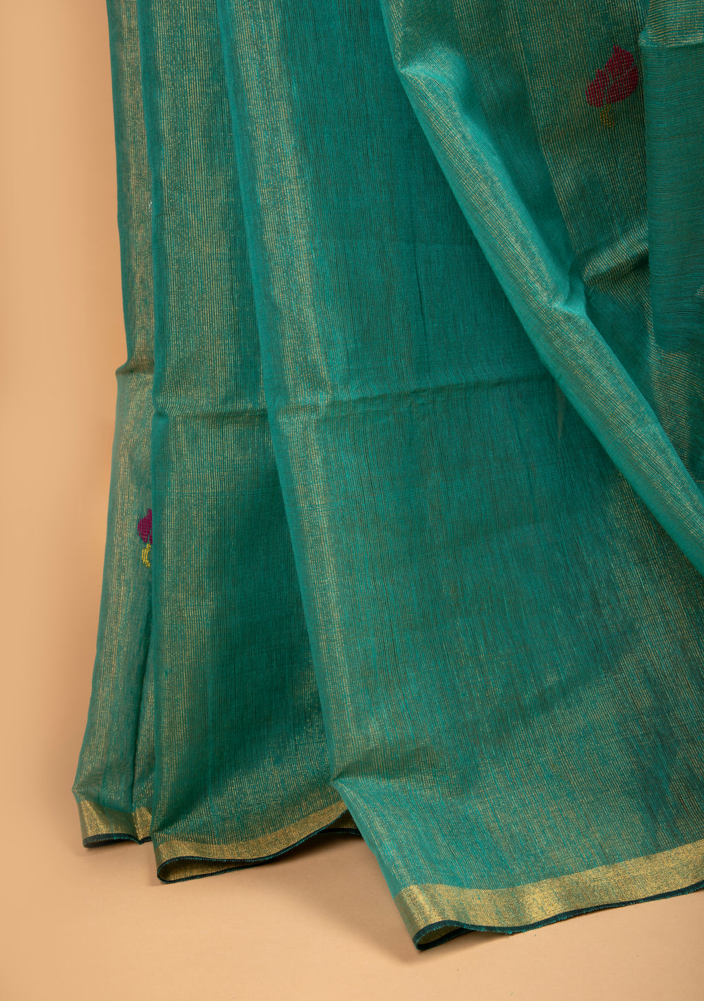 Green tissue linen handloom saree