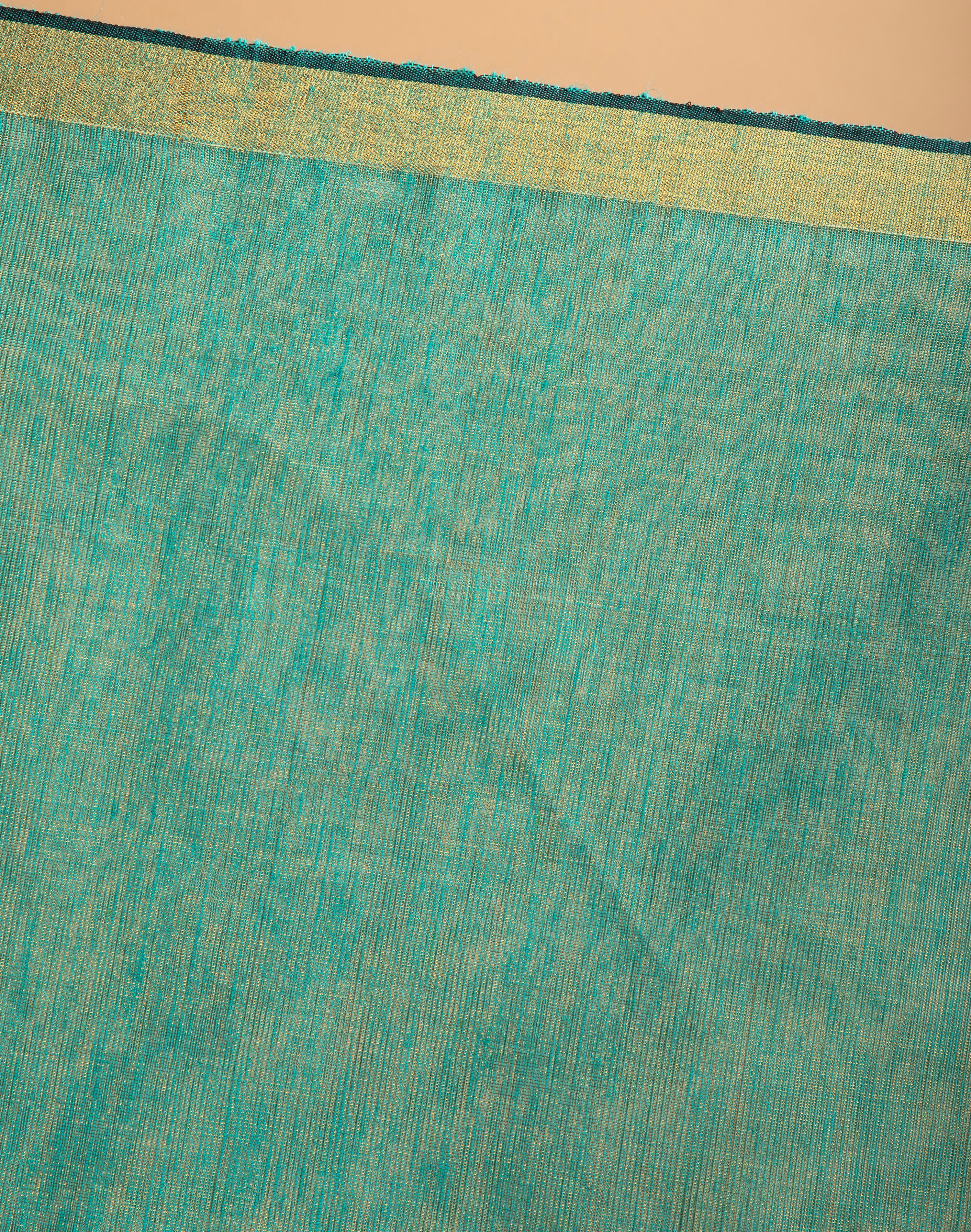 Green tissue linen handloom saree