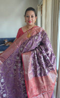 Onion pink floral benarasi