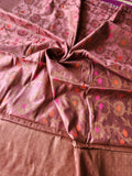 Pink floral design cotton saree
