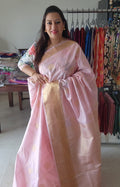 Pink and golden zari gadwal