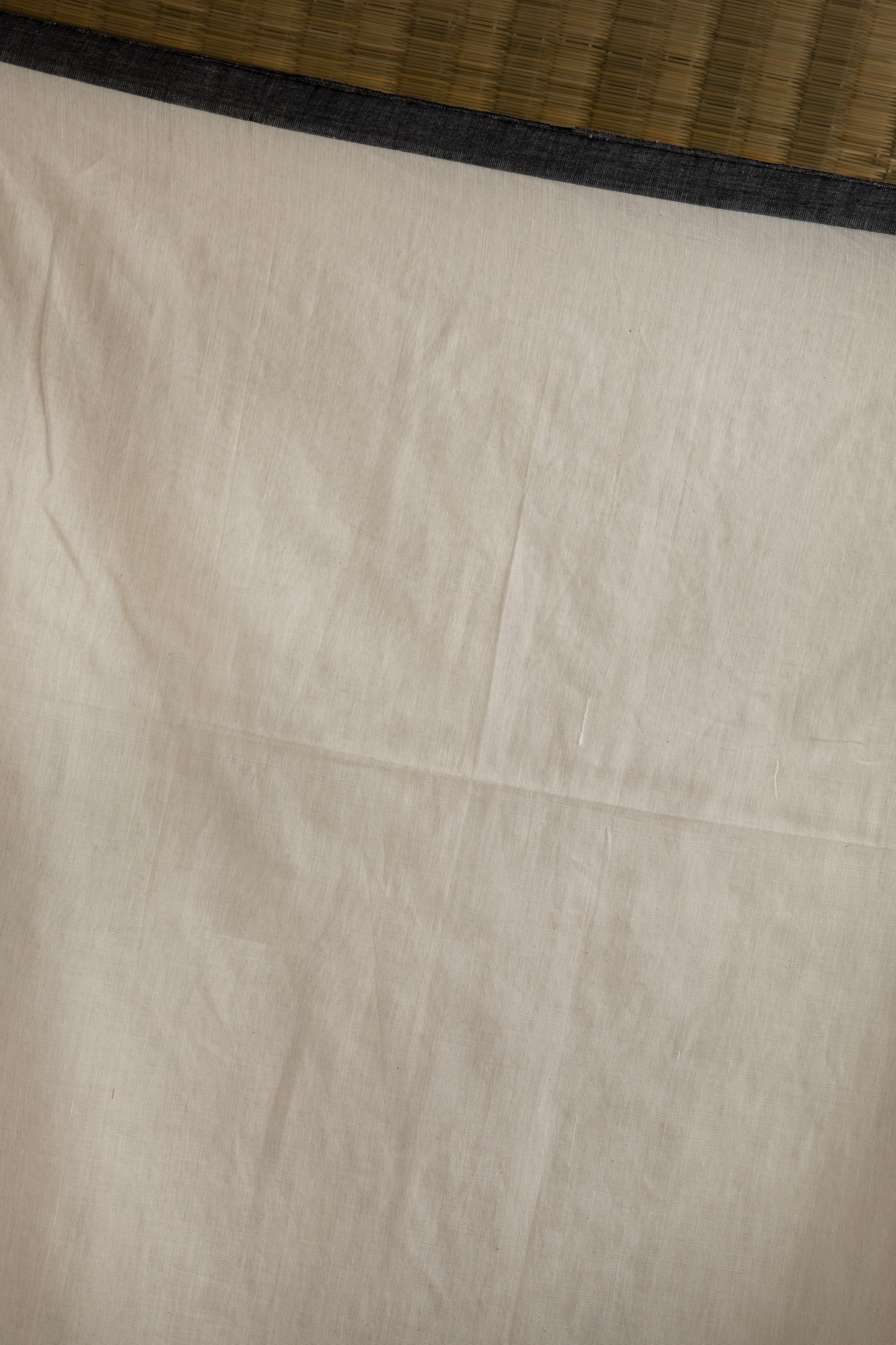 Off white cotton saree with bird motif